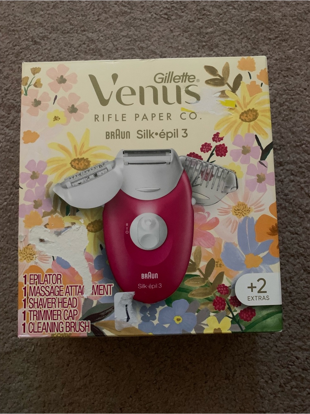 Braun Silk-épil 3 Venus Pink Epilator with Shaver Head Rifle Paper Co